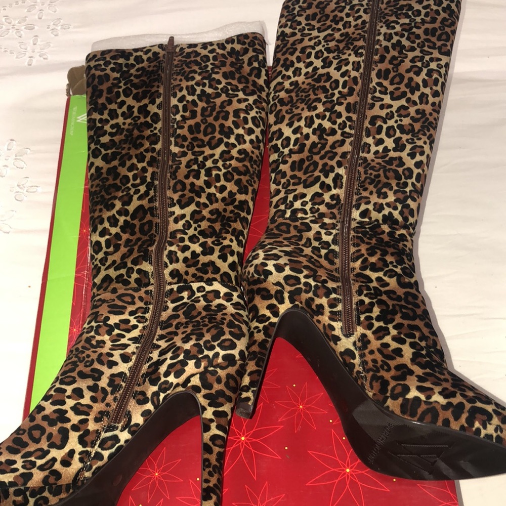 Worthington Animal Print Heeled Boots - Picture 2 of 5